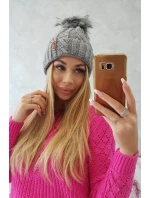 Fleecová kockovaná čiapka K226 tmavo šedá