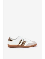 Niskie Sneakersy Damskie Z Eko Skóry Panterka Białe Nonalorin