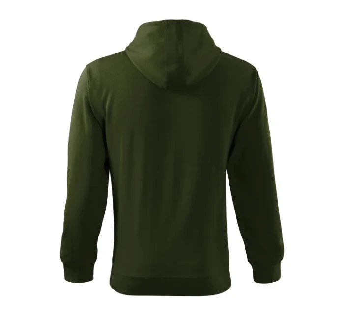 Módna mikina na zips pánska vojenská