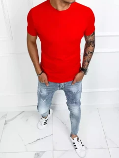 Pánske základné červené tričko FashionStreet RX4905