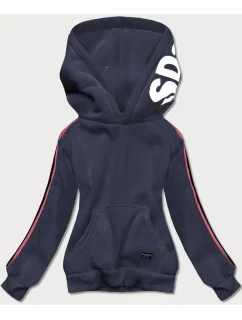 Tmavě modrá sportovní dámská mikina s lampasy model 17202540 - J.STYLE