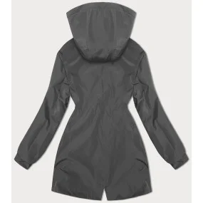 Čierno-šedá tenká obojstranná dámska bunda typu parka (16M9081M-392C) Čierno-šedá tenká obojstranná dámska bunda typu parka (16M9081M-392C)