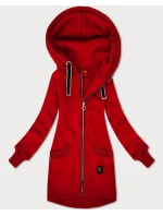 Červená dámska mikina so svetrovými vložkami LHD (AMG-172A)
