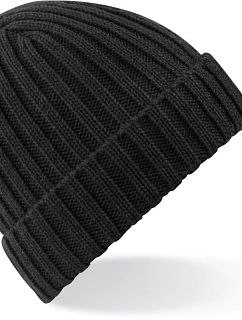 Beechfield B 465 Pletená čiapka s manžetou „Chunky“ 53.0465 čierna