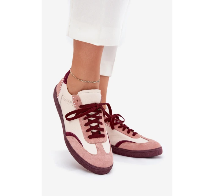 Dámské Kožené Tenisky model 21703133 Béžové - Zazoo Dámské Kožené Tenisky model 21703133 Béžové - Zazoo