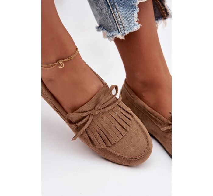 Dámské mokasíny s třásněmi světle hnědé Janelisse