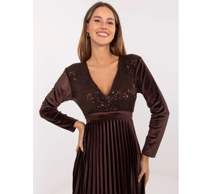 Šaty IT SK 16919.04P tmavohnedé