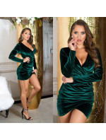 Sexy ruched velvet look dress