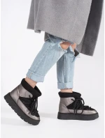 Pěkné dámské černé sněhule platforma Pěkné dámské černé sněhule platforma