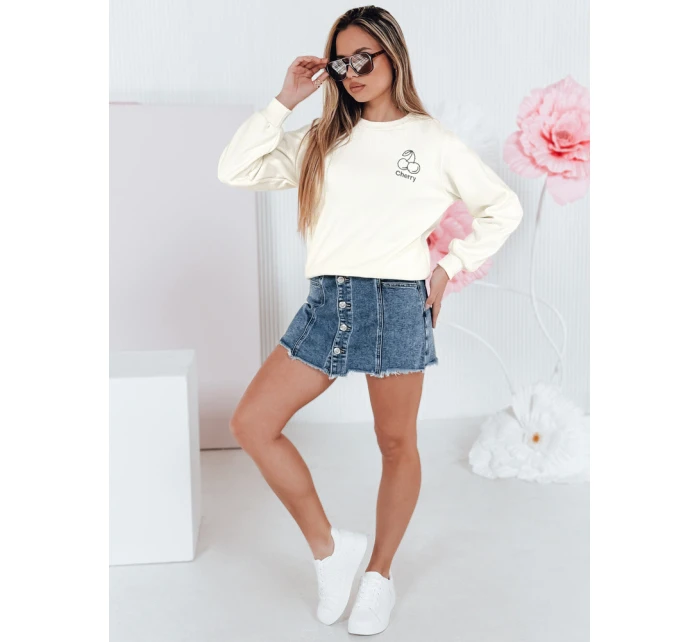 Dámská oversize mikina s výšivkou ecru Dstreet model 21988043 - FashionStreet