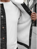 Pánská zateplená džínová bunda s ovčí kůží šedá Dstreet model 21995187 - FashionStreet