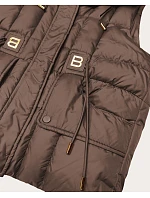 Dámska péřová vesta s kapucňou Goodlookin v čokoládovej farbe (B8600/B6106-14) Dámska péřová vesta s kapucňou Goodlookin v čokoládovej farbe (B8600/B6106-14)