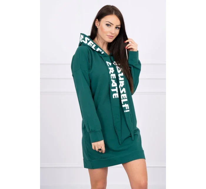 Oversize šaty s kapucí tmavě zelené Oversize šaty s kapucí tmavě zelené