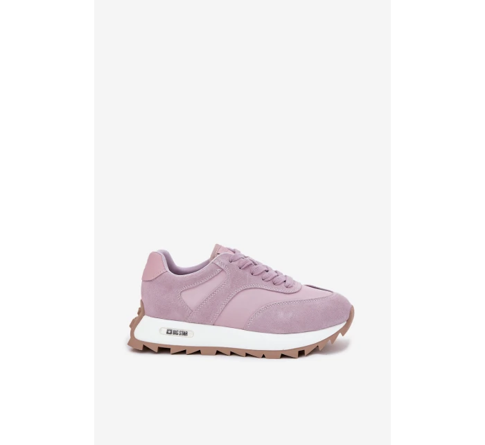 Semišové Sneakersy Na Platformě Dámské Big Star model 21694489 HIPOLY SYSTEM Fialové - Big Star Shoes Semišové Sneakersy Na Platformě Dámské Big Star model 21694489 HIPOLY SYSTEM Fialové - Big Star Shoes