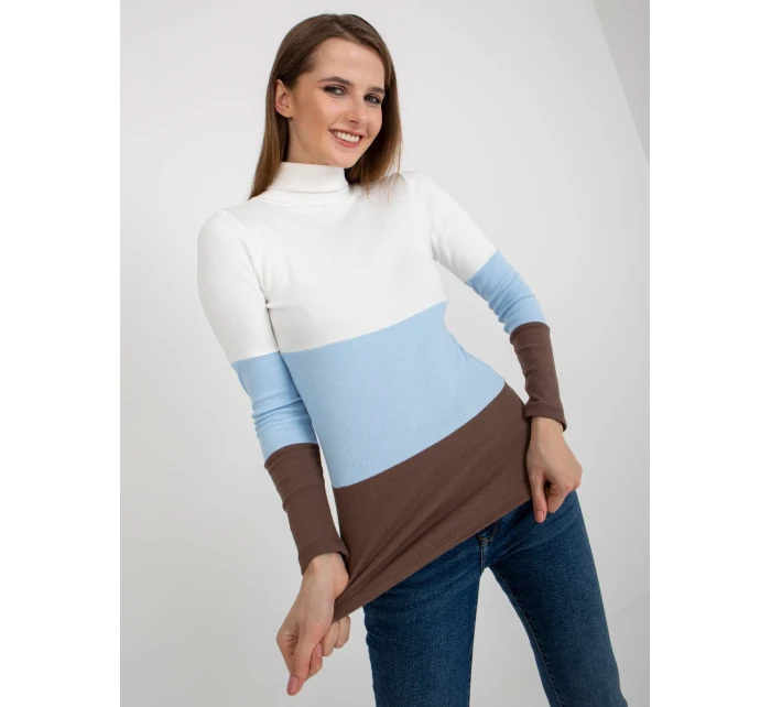 Dámska blúzka RV BZ 8465 1.37P biela a modrá - FPrice Dámska blúzka RV BZ 8465 1.37P biela a modrá - FPrice