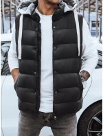 Pánska vesta s kapucňou čierna FashionStreet TX3936z