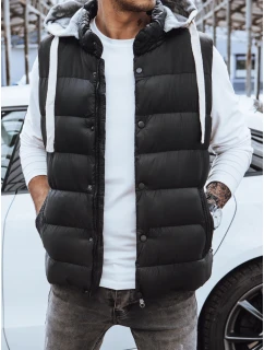 Pánska vesta s kapucňou čierna FashionStreet TX3936z