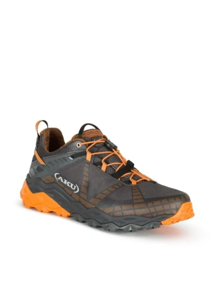 Aku pánska treková športová obuv Flyrock Vibram odolná sivá oranžová Aku pánska treková športová obuv Flyrock Vibram odolná sivá oranžová