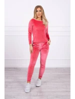 Velúrová súprava so zadným popruhom malinová Velúrová súprava so zadným popruhom malinová