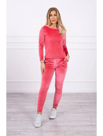 Velúrová súprava so zadným popruhom malinová Velúrová súprava so zadným popruhom malinová