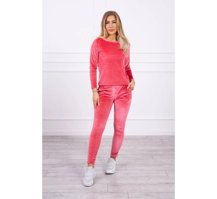 Velúrová súprava so zadným popruhom malinová Velúrová súprava so zadným popruhom malinová