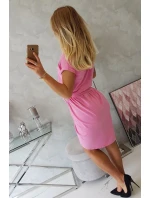 Šaty s obálkou dole ružovej