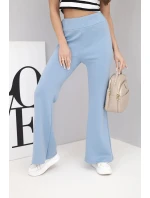 Dámske motýlie nohavice s rozšírenými nohavicami modré