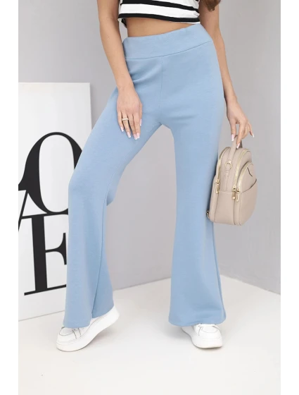 Dámské kalhoty s nohavicí modrá model 21893649 - K-Fashion