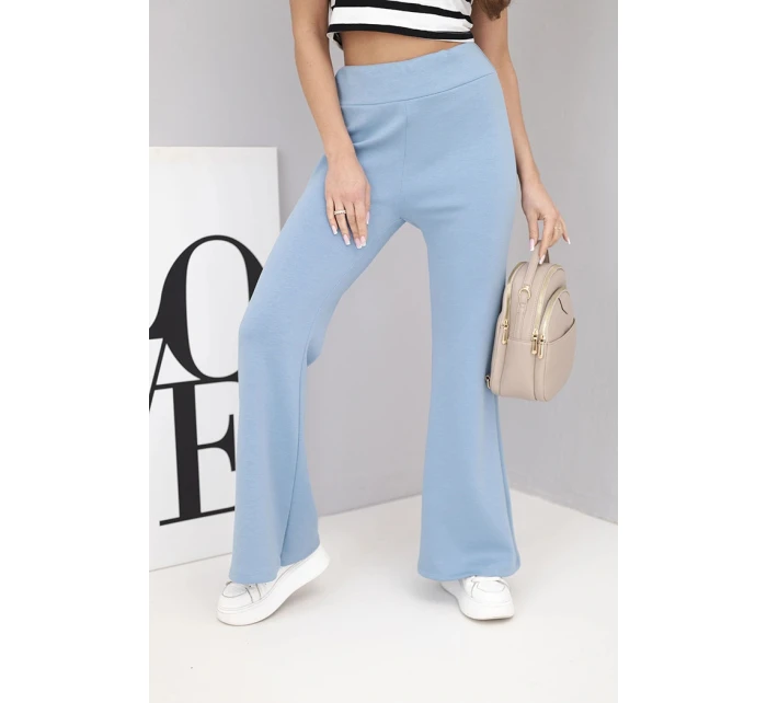Dámske motýlie nohavice s rozšírenými nohavicami modré