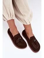 Mokasiny Barefoot z přírodního semiše Zazoo 10220 Hnědé