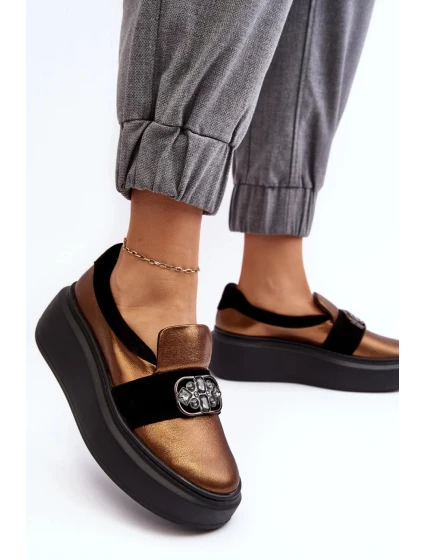 Dámske poltopánky 2697 model 188500 Black-Bronze - Laura Messi Dámske poltopánky 2697 model 188500 Black-Bronze - Laura Messi