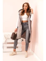 Dámská prošívaná vesta světle béžová - Kesi