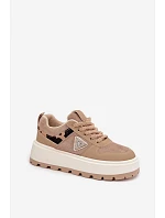 Dámske topánky na platforme A209 beige - Sweet Shoes