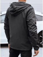 Pánská přechodná softshellová bunda s kapucí tmavě šedá Dstreet model 21980023 - FashionStreet