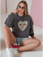 Dámská oversize mikina se srdcem graphite Dstreet model 21988121 - FashionStreet Dámská oversize mikina se srdcem graphite Dstreet model 21988121 - FashionStreet