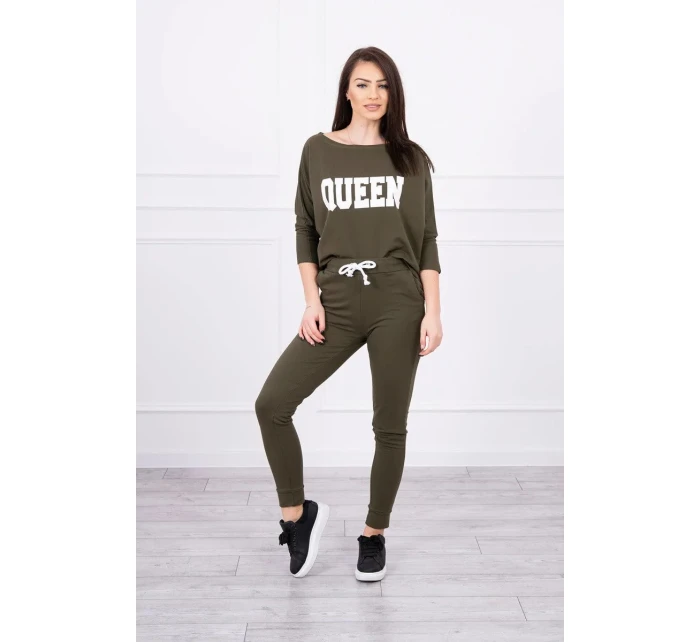 Súprava Queen s khaki potlačou Súprava Queen s khaki potlačou