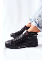 Trampki Damskie Cross Jeans Wysokie Czarne II2R4021 Trampki Damskie Cross Jeans Wysokie Czarne II2R4021