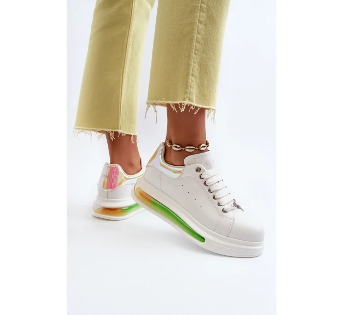 Sneakersy Damskie Skórzane GOE NN2N4029 Białe