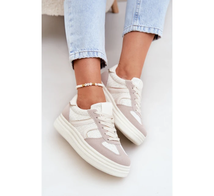 Dámské Tenisky Na Platformě Béžové model 21688256 - Boto