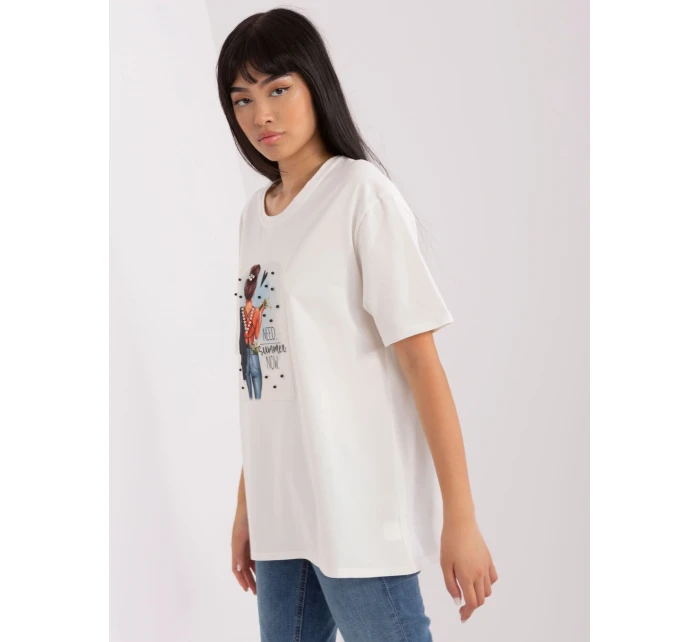 T shirt LK TS model 18741366 ecru - FPrice T shirt LK TS model 18741366 ecru - FPrice