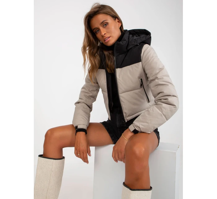 Dámska bunda NM KR D2 3825 77P čierna a béžová Dámska bunda NM KR D2 3825 77P čierna a béžová