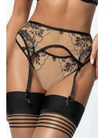 Podväzkový pás V-10802 béžovo-čierny - Axami