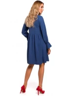 Dámske šaty s raglánovými rukávmi M465 modré - MOE