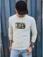 Pánská mikina s potiskem béžová Dstreet model 21966070 - FashionStreet