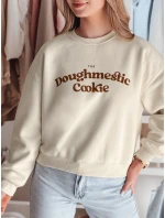 Dámská oversize mikina s potiskem světle béžová Dstreet model 21988131 - FashionStreet