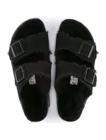 Dámské zateplené žabky s ovčí vlnou Arizona VL Black semišová kůže regular wide dámské model 20693883 - Birkenstock
