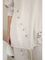 Oversize bavlnená tepláková súprava + nohavice béžová