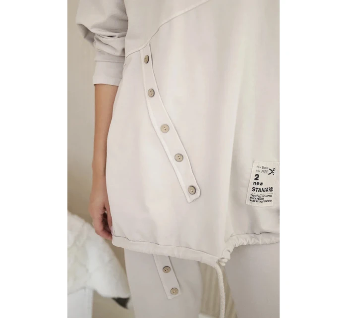 Oversize bavlnená tepláková súprava + nohavice béžová