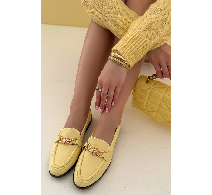 Dámské mokasíny s ozdobným detailem Žluté Rosynne
