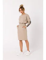 M728 Priliehavá sukňa s vreckami - béžová M728 Priliehavá sukňa s vreckami - béžová